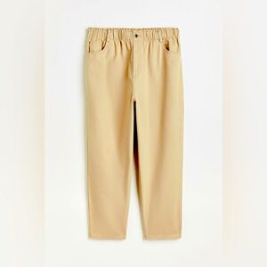 H&M High Waist Twill Pants, Elastic Waist Band, Khaki, Women’s 10